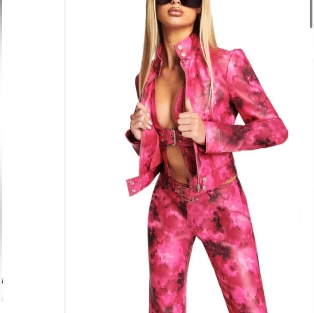 I.AM.GIA $365 womens Reika Jacket Pink Faux Leather Zip Front Size XS Women's - Picture 2 of 16